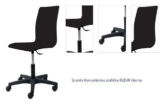 Sconto Kancelárska stolička FLEUR čierna 1