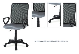 Sconto Kancelárska stolička FRESH sivá/čierna 1