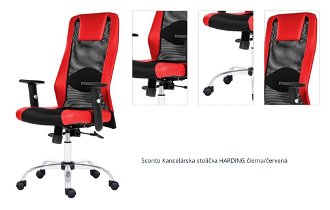 Sconto Kancelárska stolička HARDING čierna/červená 1