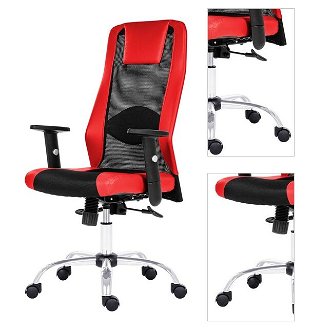 Sconto Kancelárska stolička HARDING čierna/červená 3