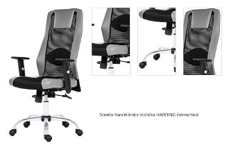 Sconto Kancelárska stolička HARDING čierna/sivá 1