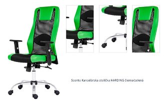 Sconto Kancelárska stolička HARDING čierna/zelená 1