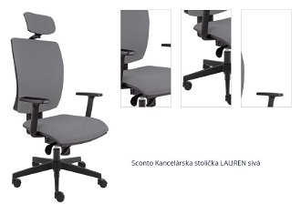 Sconto Kancelárska stolička LAUREN sivá 1