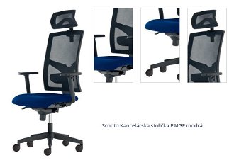 Sconto Kancelárska stolička PAIGE modrá 1
