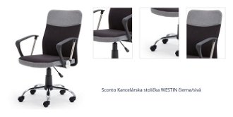 Sconto Kancelárska stolička WESTIN čierna/sivá 1