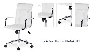 Sconto Kancelárska stolička ZAKA biela 1