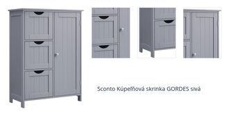 Sconto Kúpeľňová skrinka GORDES sivá 1