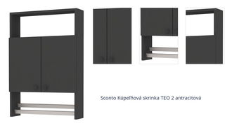 Sconto Kúpeľňová skrinka TEO 2 antracitová 1