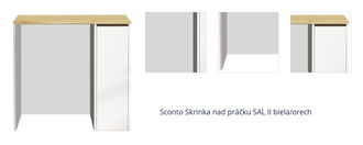 Sconto Skrinka nad práčku SAL II biela/orech 1