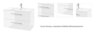 Sconto Skrinka s umývadlom DORADO D80 biela/biela lesk 1