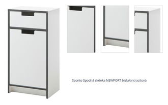 Sconto Spodná skrinka NEWPORT biela/antracitová 1