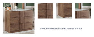 Sconto Umývadlová skrinka JUPITER 9 orech 1