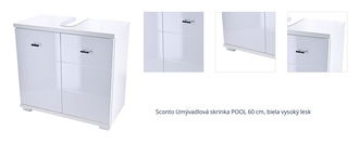 Sconto Umývadlová skrinka POOL 60 cm, biela vysoký lesk 1