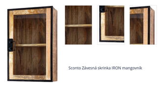 Sconto Závesná skrinka IRON mangovník 1