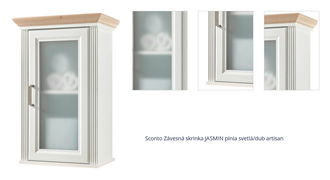 Sconto Závesná skrinka JASMIN pínia svetlá/dub artisan 1