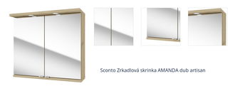 Sconto Zrkadlová skrinka AMANDA dub artisan 1