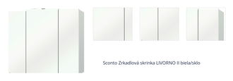 Sconto Zrkadlová skrinka LIVORNO II biela/sklo 1