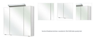 Sconto Zrkadlová skrinka s osvetlením FILO 040 biela vysoký lesk 1