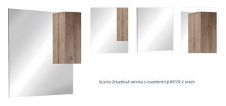 Sconto Zrkadlová skrinka s osvetlením JUPITER 2 orech 1