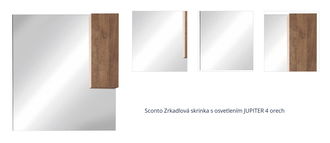 Sconto Zrkadlová skrinka s osvetlením JUPITER 4 orech 1