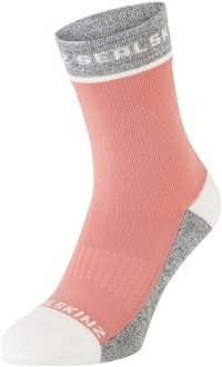 Sealskinz Foxley Mid Length Women's Active Sock Pink/Light Grey/Cream L/XL Cyklo ponožky