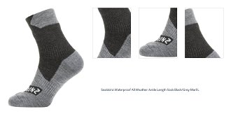 Sealskinz Waterproof All Weather Ankle Length Sock Black/Grey Marl L Cyklo ponožky 1