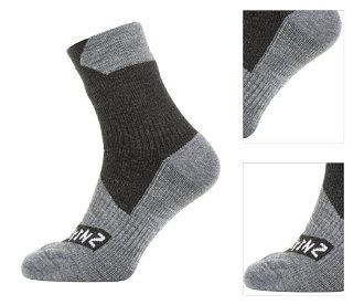 Sealskinz Waterproof All Weather Ankle Length Sock Black/Grey Marl L Cyklo ponožky 3