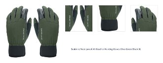 Sealskinz Waterproof All Weather Hunting Glove Olive Green/Black XL Cyklistické rukavice 1