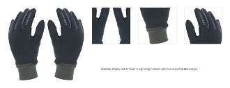 Sealskinz Waterproof All Weather Lightweight Glove with Fusion Control Black/Grey L Cyklistické rukavice 1