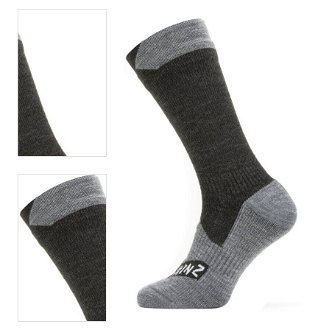 Sealskinz Waterproof All Weather Mid Length Sock Black/Grey Marl L Cyklo ponožky 4
