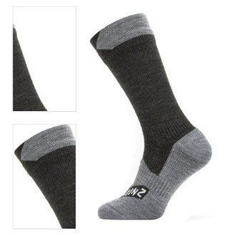 Sealskinz Waterproof All Weather Mid Length Sock Black/Grey Marl XL Cyklo ponožky 4