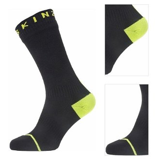 Sealskinz Waterproof All Weather Mid Length Sock With Hydrostop Black/Neon Yellow L Cyklo ponožky 3