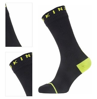 Sealskinz Waterproof All Weather Mid Length Sock With Hydrostop Black/Neon Yellow L Cyklo ponožky 4