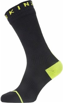 Sealskinz Waterproof All Weather Mid Length Sock With Hydrostop Black/Neon Yellow L Cyklo ponožky 2