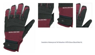 Sealskinz Waterproof All Weather MTB Glove Black/Red XL Cyklistické rukavice 1