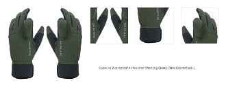 Sealskinz Waterproof All Weather Shooting Glove Olive Green/Black L Cyklistické rukavice 1