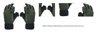 Sealskinz Waterproof All Weather Sporting Glove Olive Green/Black 2XL Cyklistické rukavice 1