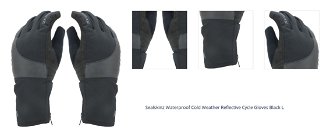 Sealskinz Waterproof Cold Weather Reflective Cycle Glove Black L Cyklistické rukavice 1