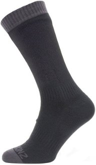 Sealskinz Waterproof Warm Weather Mid Length Sock Black/Grey XL Cyklo ponožky