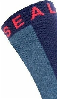 Sealskinz Waterproof Warm Weather Mid Length Sock With Hydrostop Navy Blue/Grey/Red XL Cyklo ponožky 6
