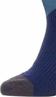 Sealskinz Waterproof Warm Weather Mid Length Sock With Hydrostop Navy Blue/Grey/Red XL Cyklo ponožky 8