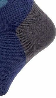 Sealskinz Waterproof Warm Weather Mid Length Sock With Hydrostop Navy Blue/Grey/Red XL Cyklo ponožky 9