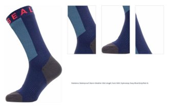 Sealskinz Waterproof Warm Weather Mid Length Sock With Hydrostop Navy Blue/Grey/Red XL Cyklo ponožky 1