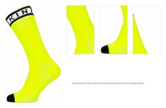 Sealskinz Waterproof Warm Weather Mid Length Sock With Hydrostop Neon Yellow/Black/White S Cyklo ponožky 1