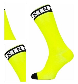 Sealskinz Waterproof Warm Weather Mid Length Sock With Hydrostop Neon Yellow/Black/White S Cyklo ponožky 4