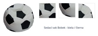 Sedací vak Bobek - biela / čierna 1