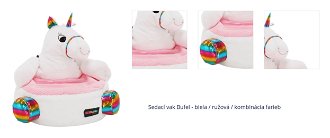 Sedací vak Bufel - biela / ružová / kombinácia farieb 1