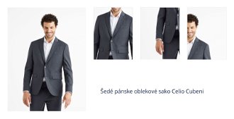 Šedé pánske oblekové sako Celio Cubeni 1