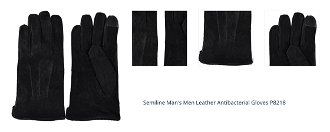 Semiline Man's Men Leather Antibacterial Gloves P8218 1
