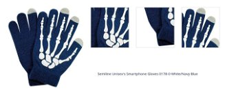Semiline Unisex's Smartphone Gloves 0178-0 White/Navy Blue 1